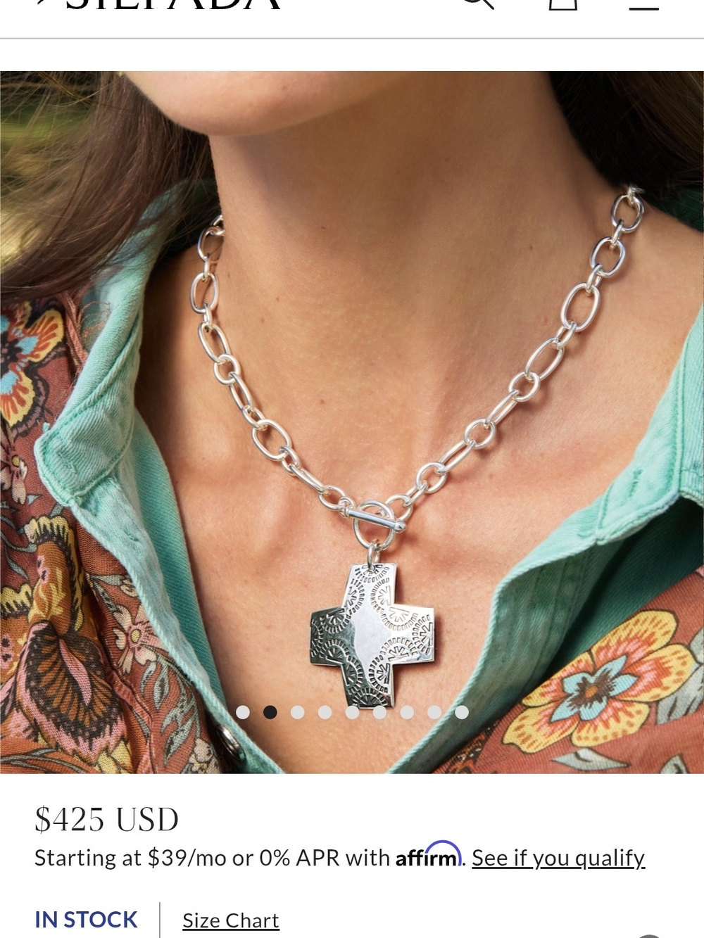 Silpada Sterling Silver Cross Pendant Necklace - Silver
